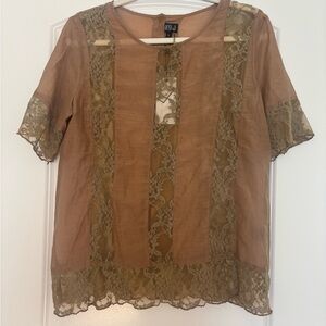 Brown Lace Women's Top